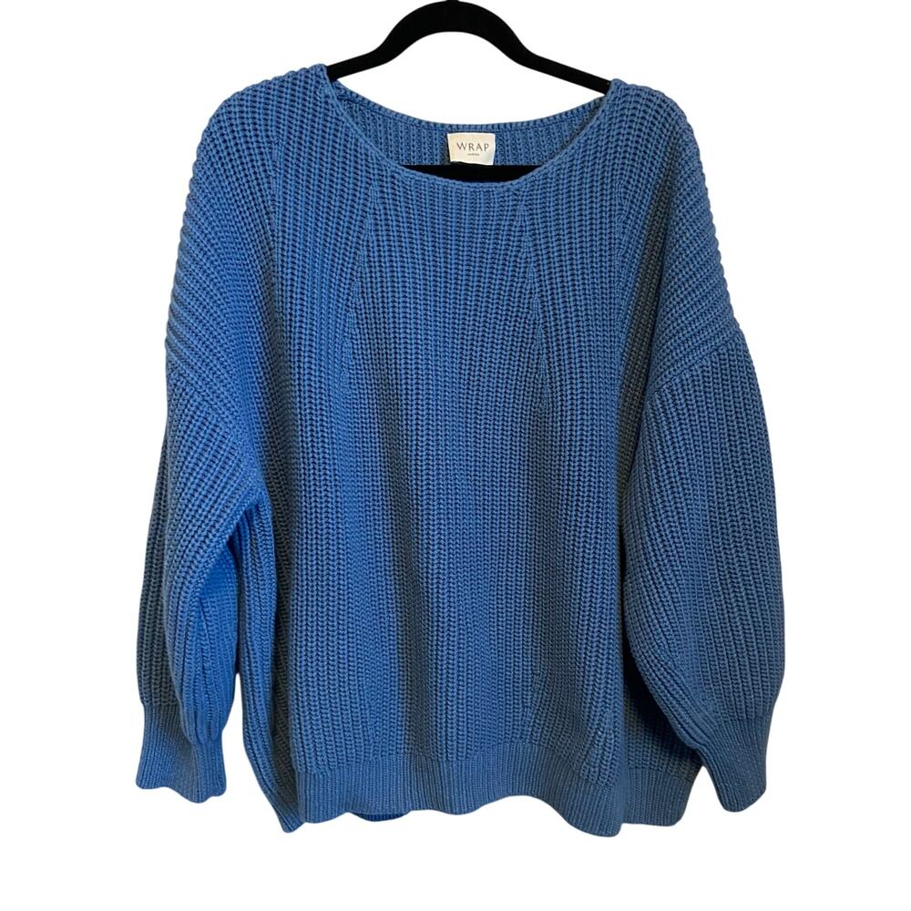 Wrap London Blue Cotton Sweater Size 18